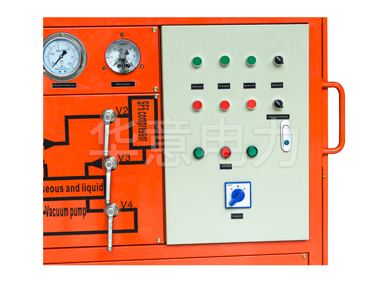 HYLH-V SF6 气体回收装置正面控制箱