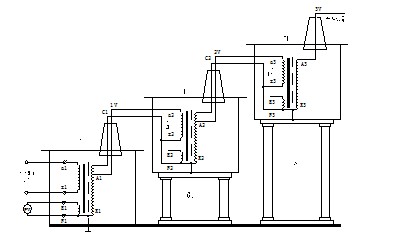 串级式高压试验变压器接线原理图